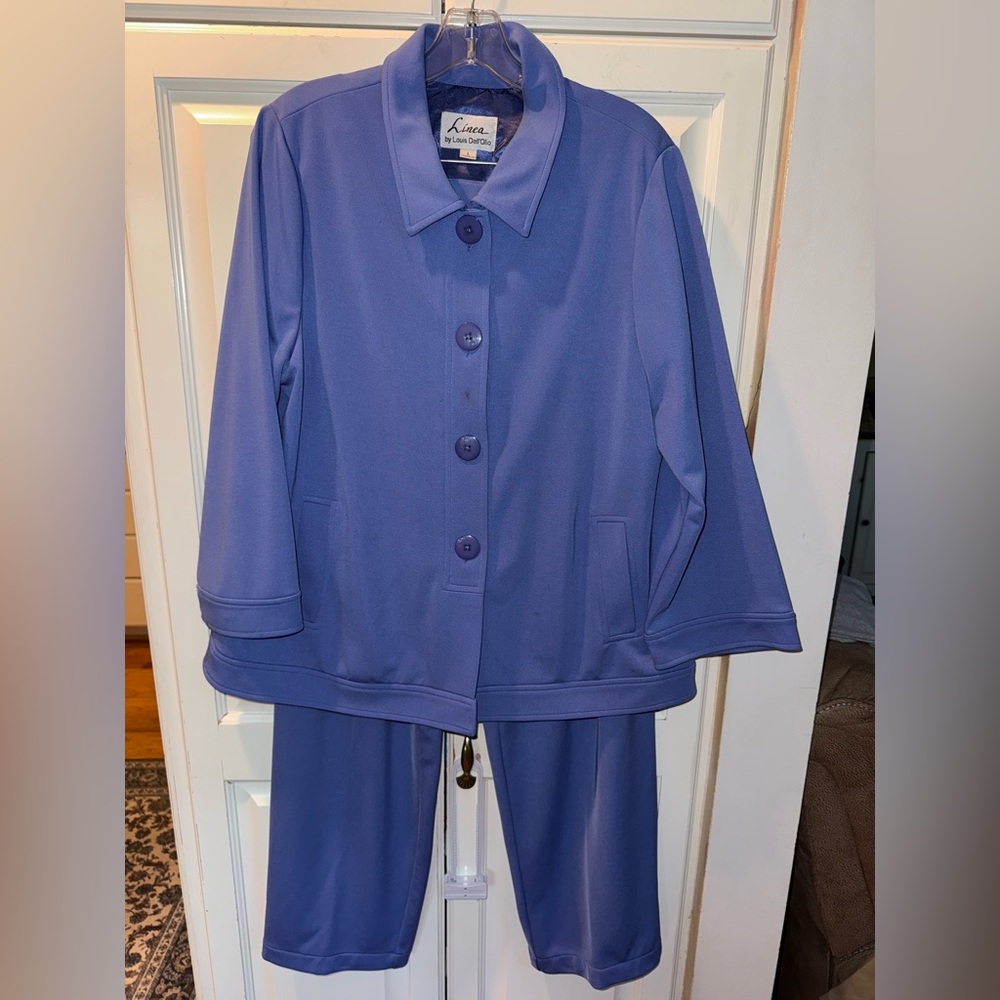 “Linea by Louis Dell’Olia” Blue 2 Piece Pantsuit Size L